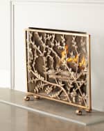 Image 1 of 2: Golden Flowers and Branches Fireplace Screen