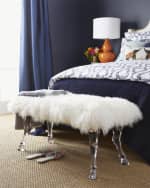 Image 2 of 4: Massoud Centaur White Sheepskin Bench