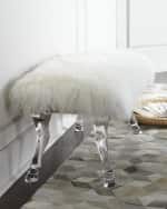 Image 4 of 4: Massoud Centaur White Sheepskin Bench