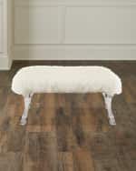 Image 1 of 4: Massoud Centaur White Sheepskin Bench