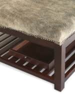Image 2 of 3: Massoud Brody Hair On Hide Cocktail Ottoman