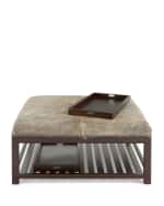 Image 3 of 3: Massoud Brody Hair On Hide Cocktail Ottoman