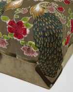 Image 4 of 4: Haute House Peacock Cube Ottoman
