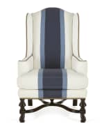 Image 4 of 5: Massoud Blue Colorblock Wing Chair