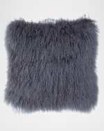 Image 1 of 3: Massoud Steel Gray Tibetan Lamb Pillow