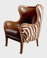 Image 3 of 5: Massoud Chocolate Zebra Wing Chair