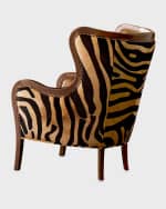 Image 4 of 5: Massoud Chocolate Zebra Wing Chair