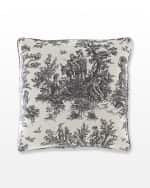 Image 2 of 2: Legacy Sydney Square Toile Pillow with Piping, 18"Sq.