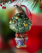 Image 1 of 4: Jay Strongwater Partridge-in-a-Pear Tree Christmas Ornament
