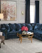 Image 2 of 4: Haute House Divine Crushed Velvet Right Chaise Sectional, 116"