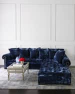 Image 4 of 4: Haute House Divine Crushed Velvet Right Chaise Sectional, 116"