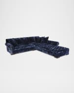 Image 1 of 4: Haute House Divine Crushed Velvet Right Chaise Sectional, 116"