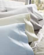 Image 2 of 2: Matouk Marcus Collection 600 Thread Count Solid Percale Sheet Set, QUEEN