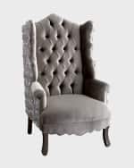 Image 3 of 5: Haute House Isabella Rosette Wingback Chair