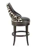 Image 3 of 7: Ambella Zebrano Swivel Barstool 31"