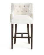 Image 3 of 4: Haute House Tiffany Tufted Barstool, 32.5"