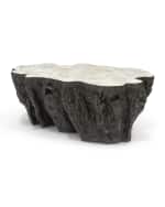Image 2 of 4: Palecek Ursula Fossilized Clam Coffee Table