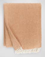 Image 3 of 3: Sferra Brushed Cotton Herringbone-Weave Throw, 51" x 71"