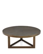 Image 3 of 4: Four Hands Ebba Faux-Shagreen Round Coffee Table