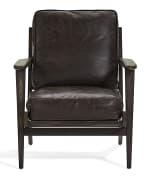 Image 2 of 5: Four Hands Brooks Leather Lounge Chair