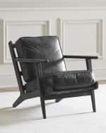 Image 1 of 5: Four Hands Brooks Leather Lounge Chair