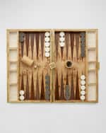 Image 3 of 5: AERIN Chocolate Faux Shagreen Backgammon Set