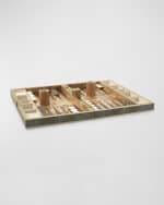 Image 4 of 5: AERIN Chocolate Faux Shagreen Backgammon Set