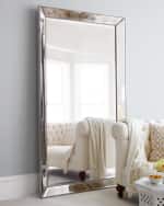 Image 3 of 5: Katherine Noble by BMC Antiqued-Silver Beaded Floor Mirror