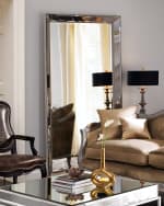 Image 4 of 5: Katherine Noble by BMC Antiqued-Silver Beaded Floor Mirror