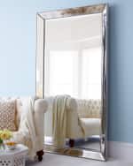 Image 1 of 5: Katherine Noble by BMC Antiqued-Silver Beaded Floor Mirror