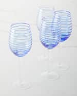 Image 1 of 7: Neiman Marcus Spiral Wine Glasses, Set of 4