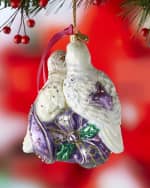 Image 3 of 3: Jay Strongwater Two Turtle Doves Glass Ornament