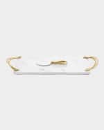 Image 1 of 2: Michael Aram Calla Lily Small Cheese Board w/ Spreader