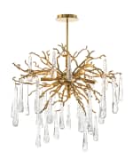 Image 2 of 2: John-Richard Collection Brass and Glass Teardrop 7-Light Chandelier