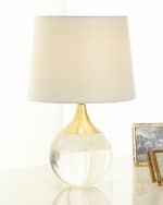 Image 3 of 3: Neiman Marcus Fluted Crystal Ball Lamp