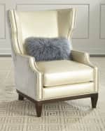 Image 1 of 5: Massoud Akissa Leather Wing Chair