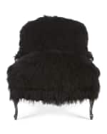 Image 2 of 7: Old Hickory Tannery Worthen Noir Sheepskin Chair