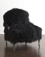 Image 1 of 7: Old Hickory Tannery Worthen Noir Sheepskin Chair