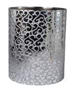 Image 1 of 2: Mike & Ally Jamila Glass Wastebasket, Silver