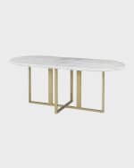 Image 3 of 3: Four Hands Dylia Marble and Brass Oval Dining Table