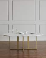 Image 1 of 3: Four Hands Dylia Marble and Brass Oval Dining Table