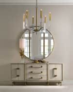 Image 2 of 2: John-Richard Collection Acrylic Brass Finish Chandelier, 6 Lights