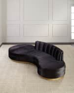 Image 3 of 5: Haute House Layla Channel Tufted Curved Sofa 121"