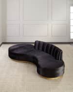 Image 1 of 5: Haute House Layla Channel Tufted Curved Sofa 121"
