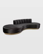 Image 1 of 5: Haute House Layla Channel Tufted Curved Sofa 121"