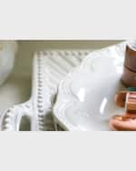 Image 3 of 3: Vietri Incanto Stone Lace Dinner Plate, White