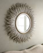 Image 1 of 4: Neiman Marcus White "Porcupine Quill" Mirror