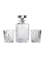 Image 1 of 2: Marquis By Waterford Markham Square Decanter & Two Double Old-Fashioned Glasses