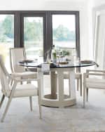 Image 5 of 6: Bernhardt Axiom Round Glass-Top Dining Table, 60"