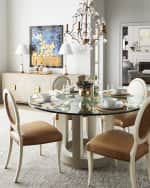 Image 2 of 6: Bernhardt Axiom Round Glass-Top Dining Table, 60"
